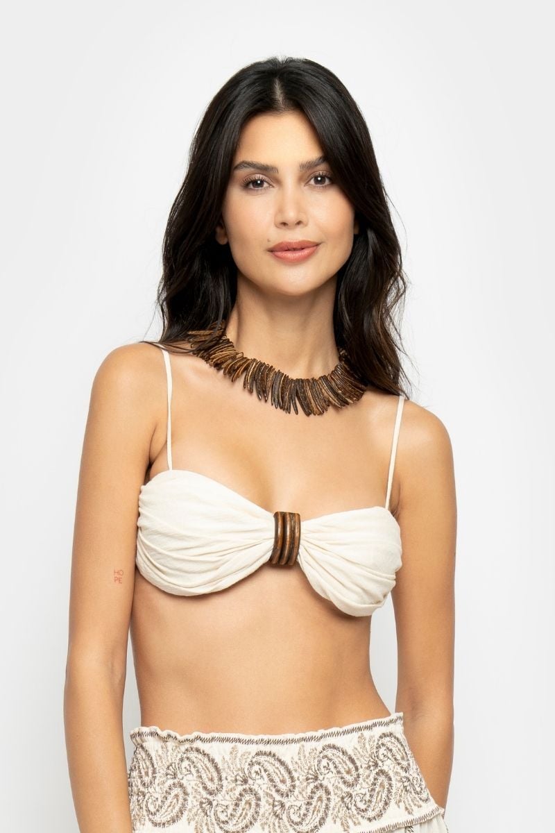 SEZANE TOP IN ECRU