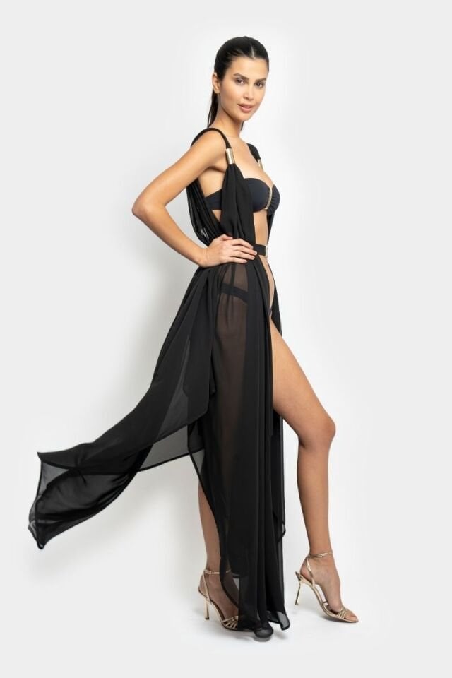 BUTTERFLY KIMONO IN BLACK