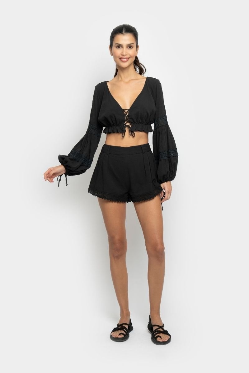TWILLY  SHORTS IN BLACK