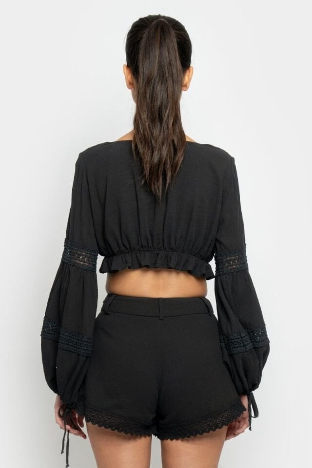 TWILLY  TOP IN BLACK