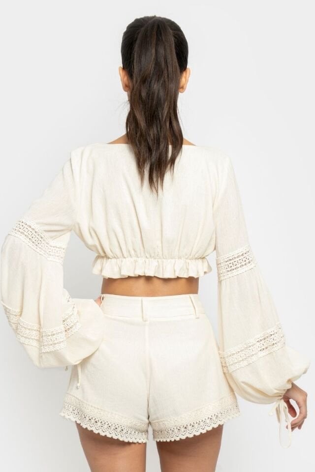TWILLY TOP IN ECRU
