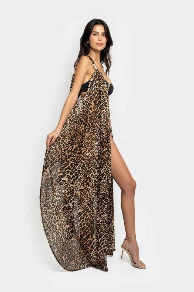 BUTTERFLY KIMONO IN LEOPARD