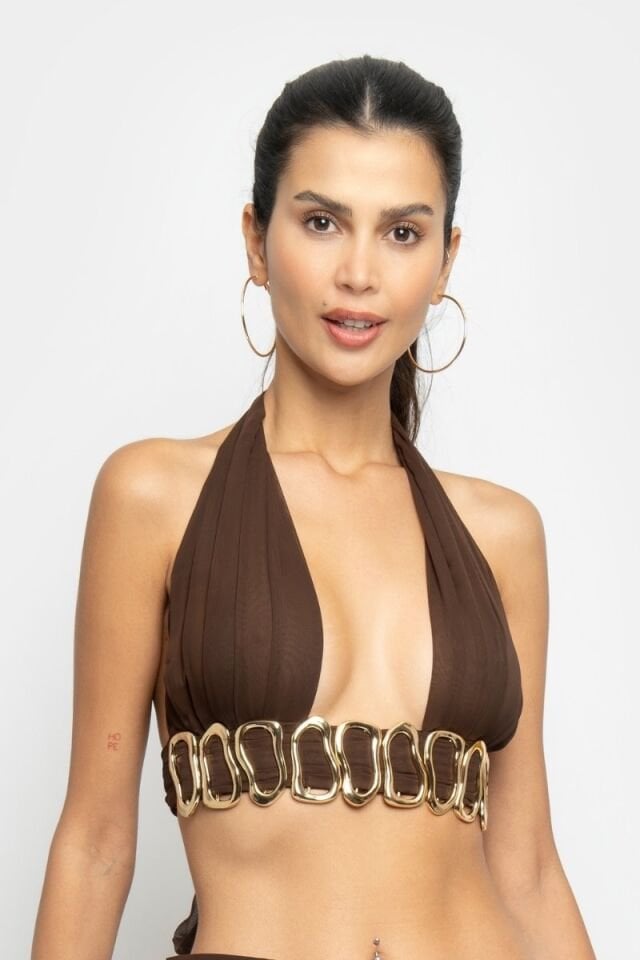 MARYLN TOP IN BROWN