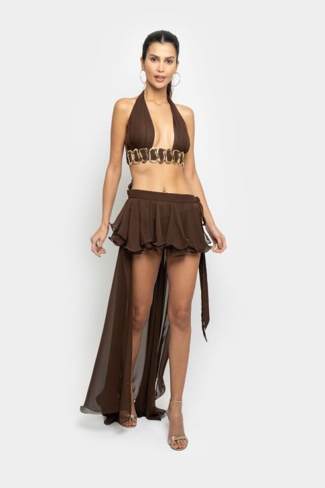 MARYLN SKIRT IN BROWN