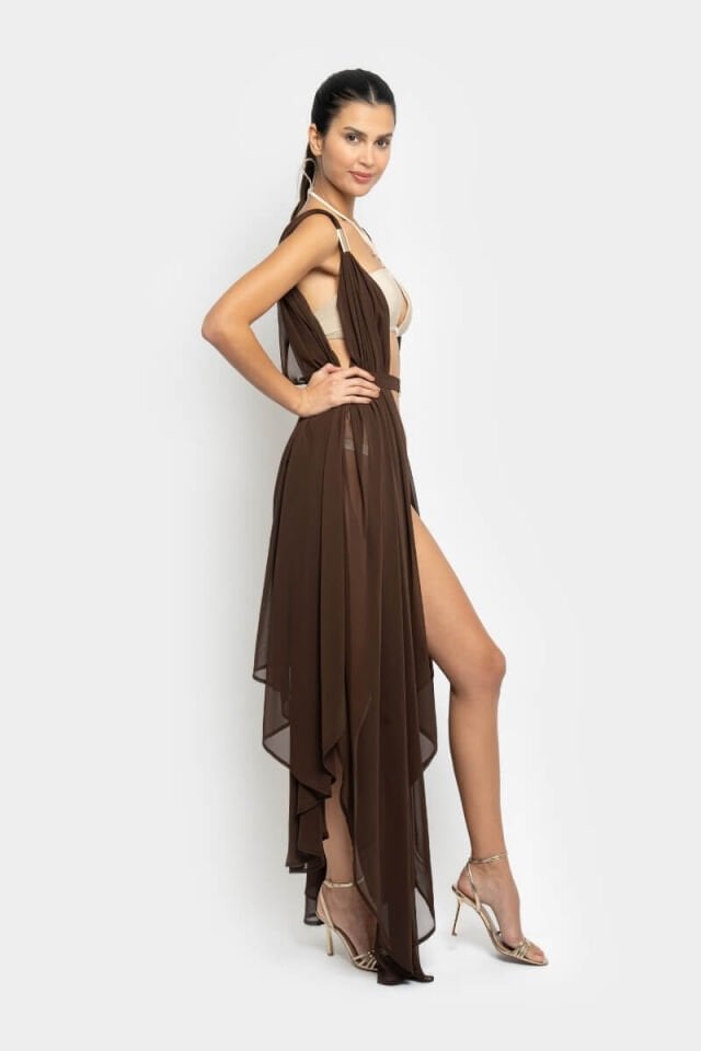 BUTTERFLY KIMONO BROWN