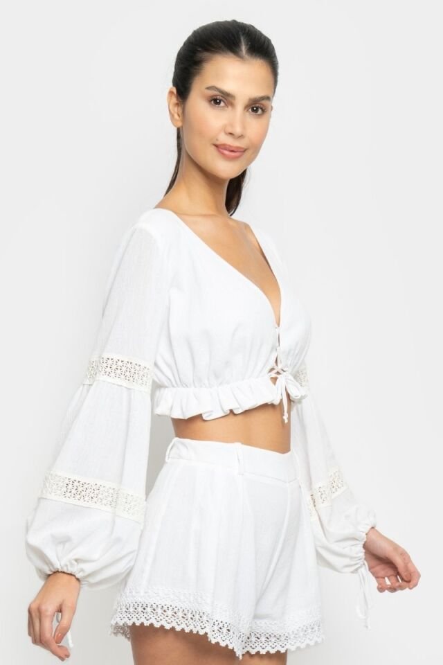 TWILLY  TOP IN WHITE