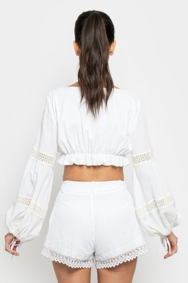 TWILLY  TOP IN WHITE