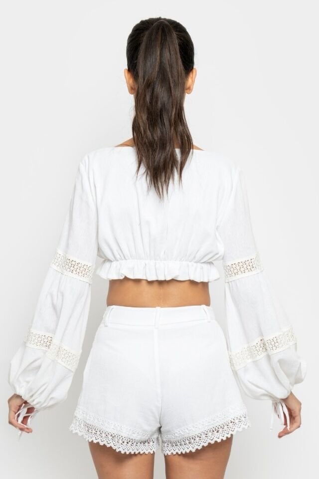 TWILLY  TOP IN WHITE